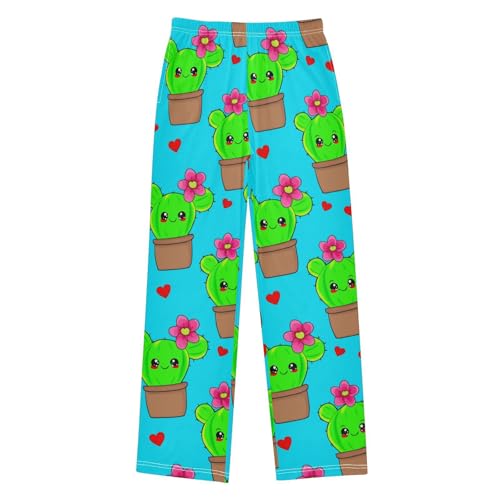 J JOYSAY Cute Cactus Hearts Pajamas Pants Soft Long Pajama Bottoms Lounge Sleep Pants Size S-XL