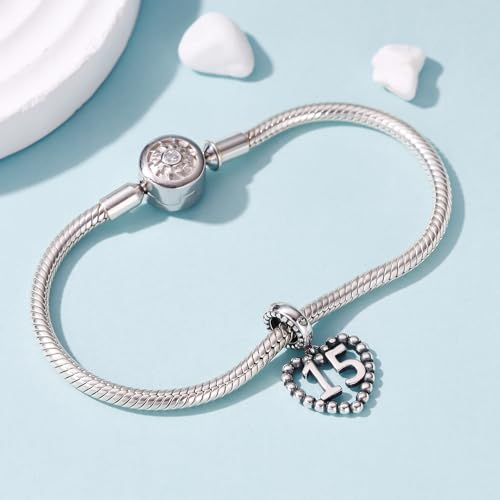Image of 925 Sterling Silver Number Charm fits Pandora, Gift for Women