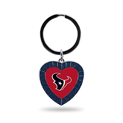 Image of Rico Industries NFL Football Rhinestone Heart Keychain - Great Accessory