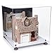 Better Display Cases Acrylic Versatile Display Case - Large Square Box with Mirror Case, Purple Risers and White Base 15.5