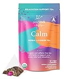 Pink Stork Calm Tea: Lavender Herbal Tea, 100% Organic, Stress Relief + Relaxation + Sleep Aid with Dandelion + Calming Natural Vanilla Flavor, Women-Owned, 30 Cups