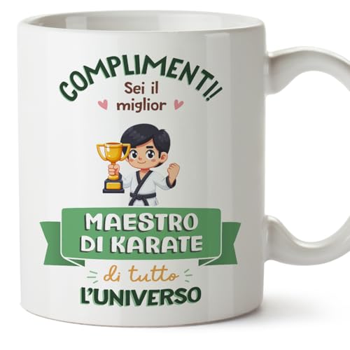MUGFFINS Tazas para MAESTRO DE KARATE hombre - En Italiano - Miglior Universo Trofeo - 11 oz / 330 ml - Regalo original y divertido