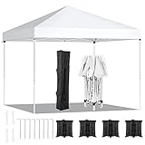 【ALTA QUALITÀ GAZEBO】: Il gazebo da giardino telone è realizzato in fibra di poliestere Oxford ad alta densità con un rivestimento color argento all'interno, che è impermeabile e protegge dal sole e offre una protezione fresca dal sole o dalla pioggia. Inoltre, il esterno resistente gazebo solido telaio in acciaio non solo è resistente all'usura, ma anche a ruggine, corrosione e peeling e ne prolunga la durata.