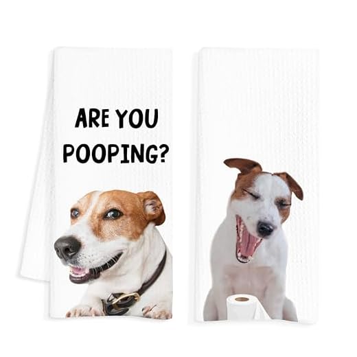 INDAJEDN Jack Russell Terrier Dog Gifts Bathroom Towels Set of 2, Jack Russell Terrier Hand Towels for Bathroom Washroom Toilet Decor, are You Pooping Sign, 16x24 Inch