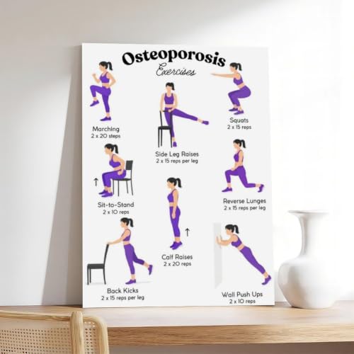 Poster plan d'exercice ostéoporose toile 30x45 cm pour mur salon - 7