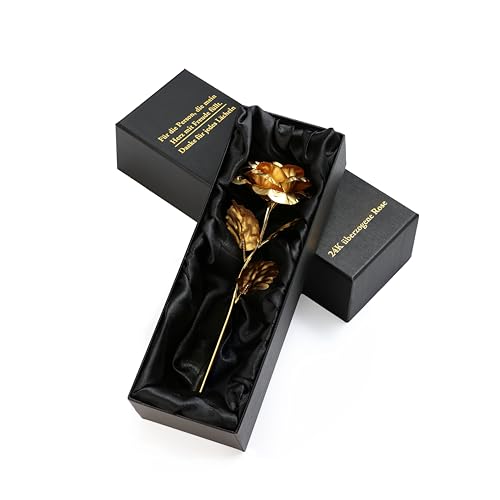 H E L P Y - Ewige Rose aus Gold - Luxuriöser Geschenkbox - Für Sie Ehefrau Mutter Freundin Partnerin - Muttertag - Frauentag & Ostern