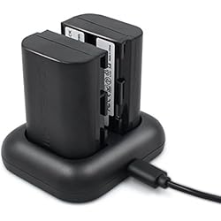 Batería Canon 6D ENEGON Batería de Repuesto (Paquete de 2) y Cargador Doble rápido para Canon LP-E6, LP-E6N y Canon Canon EOS 5D Mark II/III/IV, 5DS, 5DS R, 6D, 7D, 7D Mark II, 60D, 60Da, 70D, 80D, XC1