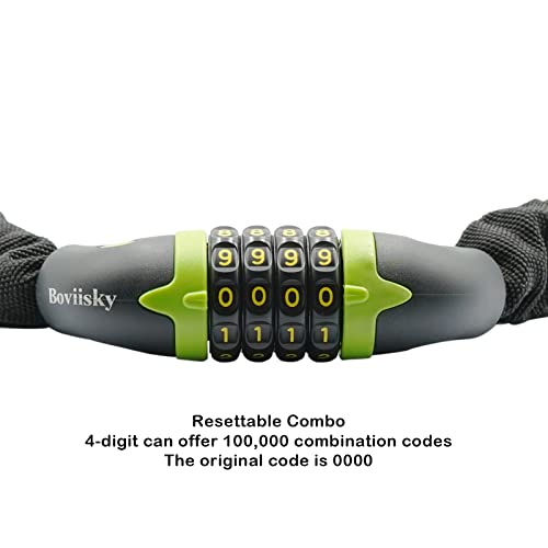 Boviisky Bike Chain Lock, 4 Digit Resettable Combination Heavy Duty Bicycle Chain Lock,3 Feet Long. #TOP7