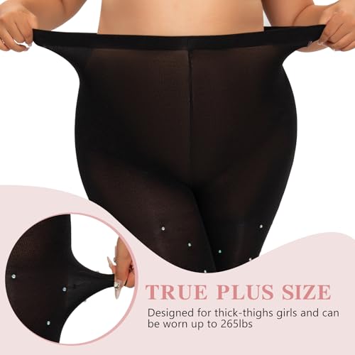 MANZI Sparkle Rhinestone Plus Size Tights for Women Queen Size Sparkly Stockings Shiny Opauqe Pantyhose4