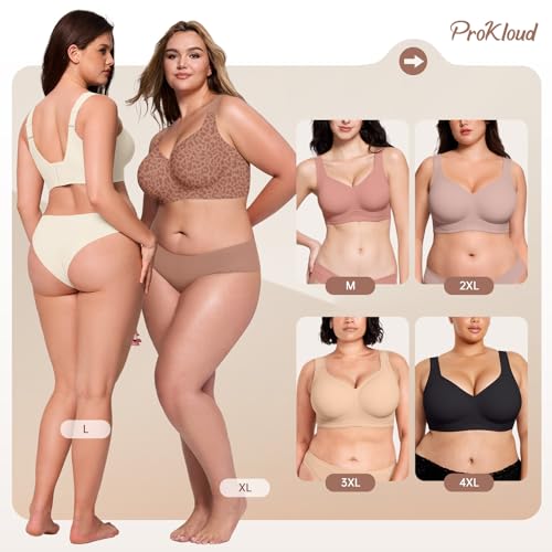 Image of ProKloud Jelly Bras for Women No Underwire Wireless Bra with Support and Lift Full Coverage Plus Size Comfy Seamless Bra