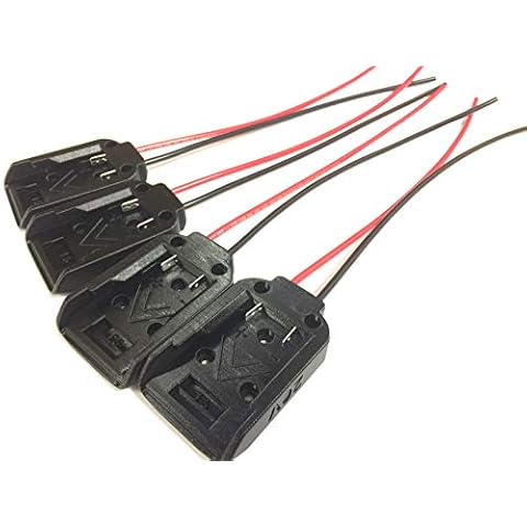 Terrafirma Technology 4pack 10AWG Adapter for DeWALT or Hercules 20V max Batteries Dock Power Connector Wire Robotics,Black Cover