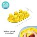 TrueZoo Quack the Ice Duck Ice Cube Tray, Novelty Animal Ice Mold, Large, Makes 6 Ice Cubes, Yellow, Set of 1