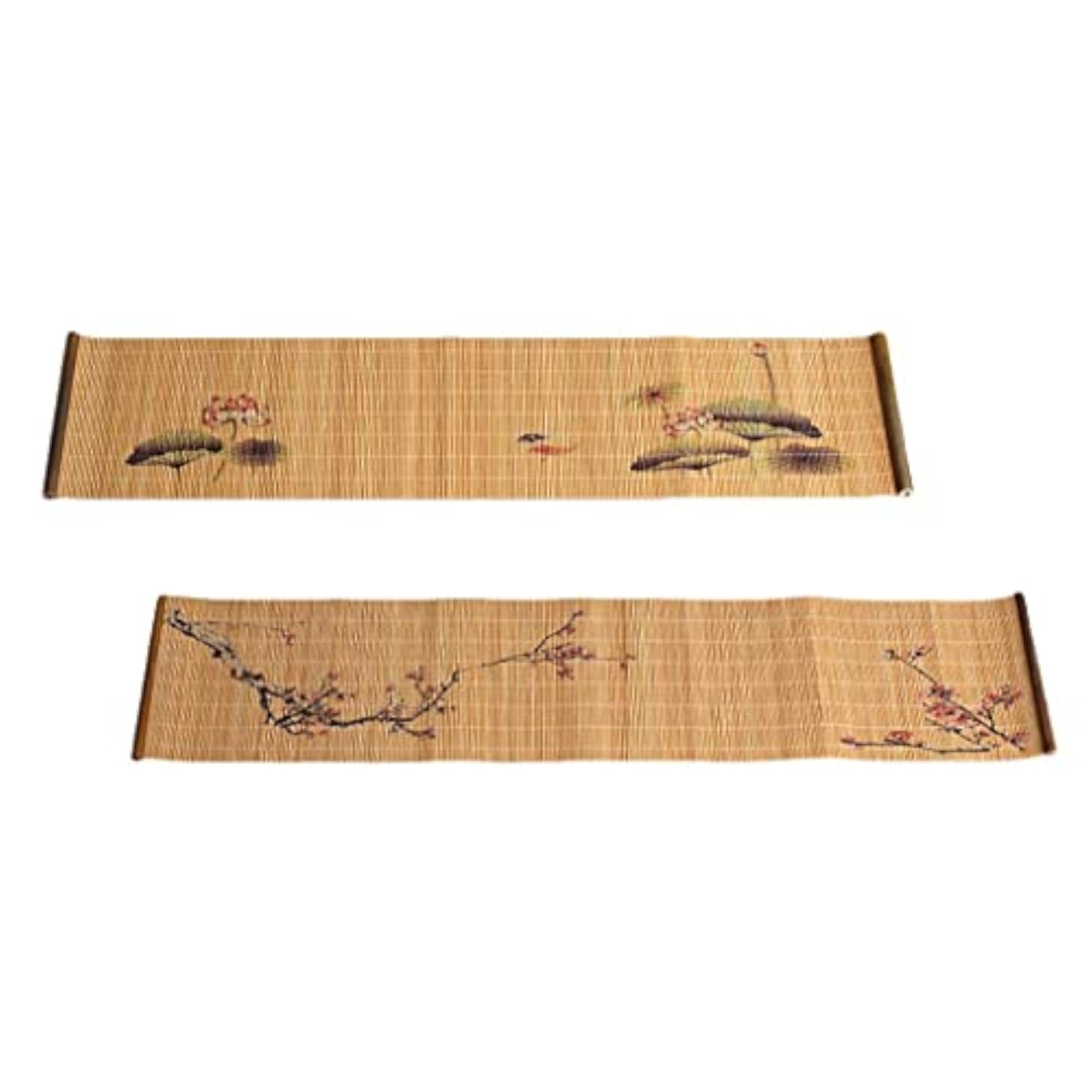 Bamboo Tea Mat Zen Table Runner Coaster Set