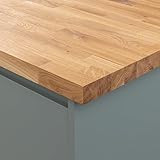 Solid Oak Wood Kitchen Worktop | 2000mm x 620mm x 22mm Hardwood Worktops | 40mm Stave Oak Wooden Timber Countertops