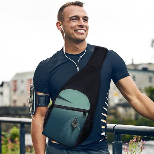 Mochila deportiva de hombro cruzado casual para senderismo miniatura 3
