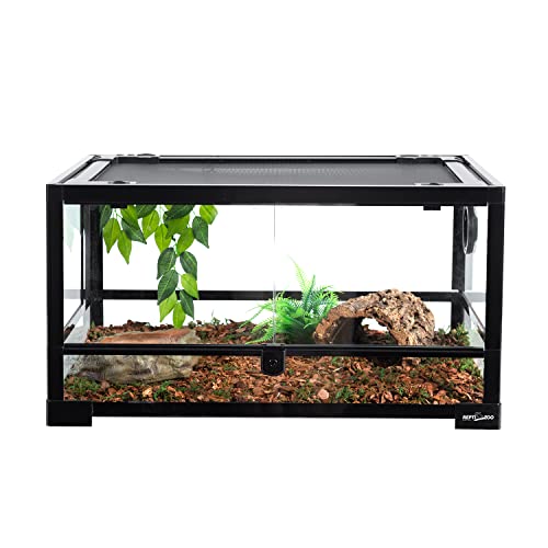 REPTI ZOO Full Glass 20 Gallon Reptile Tank, Front Opening Reptile Terrarium 24" x 18"x 12", Double Hinged Opening Doors & Top Screen Ventilation Escape Proof Lid by REPTI ZOO - Image 7