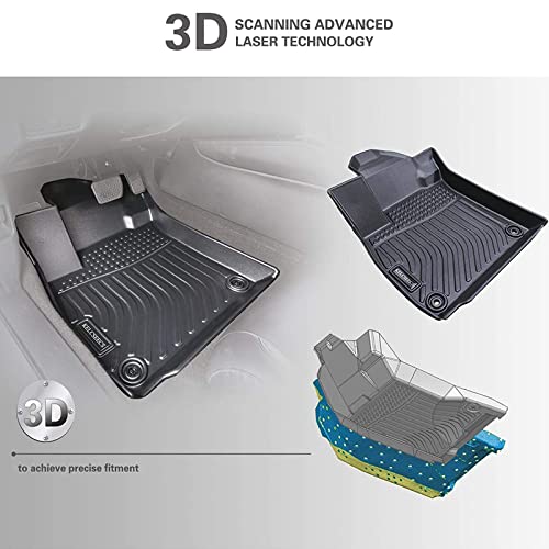 Kelcseecs Floor Mats Custom For 2016 2017 2018 2019 2020 Kia Sorento 7 Seat Waterproof Car Mats All Weather Guard Heavy Tpe Automotive Floor Liners Front& Rear& 3Rd Row Accessories Black #TOP2