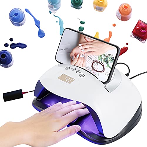 PENNY73 Lâmpada portátil UV LED para secador de unhas, lâmpada de cura de unhas de 168 W, esmalte em