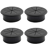 4 Piezas Pasacables de Escritorio Pasacables Escritorio Plástico Mesa pasacables para escritorios oficinas y encimeras negras