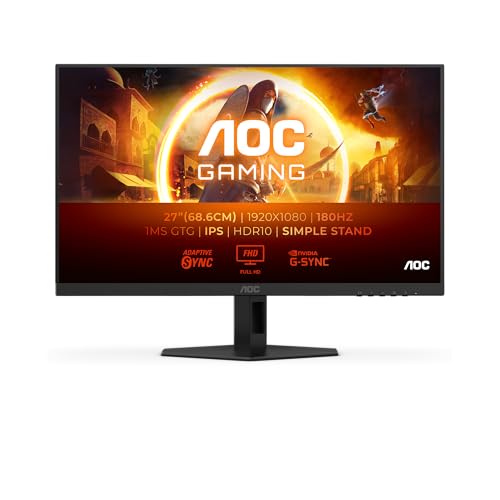 Gaming 27G4XE Monitor FHD da 27 pollici, 180 Hz, 1 ms, FreeSync Prem., G-Sync comp., HDR10 1920x1080, HDMI, DisplayPort nero, 27 pollice FHD, 180 Hz - IPS, Supporto fisso - Monitor - Immagine 1