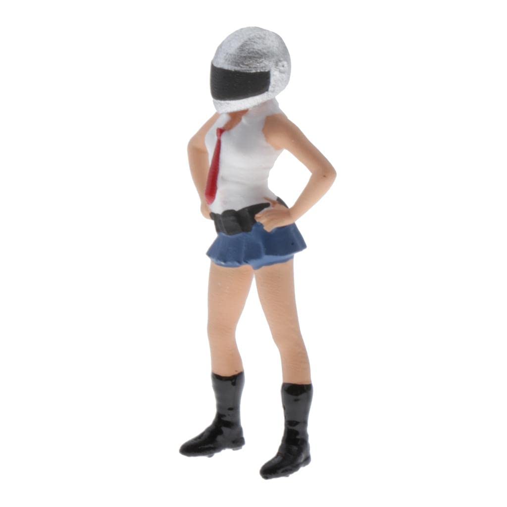 1:64 Scene Helmet Girl Scenario Model Set for Children Toy Group White-image-40