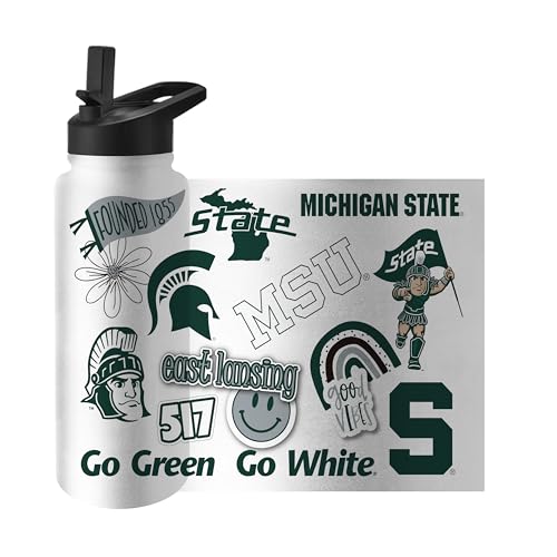 Image of Logo Brands NCAA Native 34 oz Quencher Water Bottle - | Local Icons Design | Double-Wall Insulated| Leak-Proof Lid & Built-In Straw