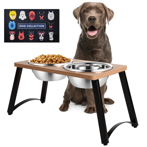 TIDANT-Elevated-Dog-Bowls-for-Large-Dogs-with-Spill-Proof-Mat-Raised-Dog-Bowl-Stand-with-2-Large-Stainless-Steel-Bowls-1700-ML-Capacity-11-Tall-Dog-Food-Water-Bowls-for-Large-Sized-Dog