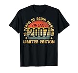 18 Year Old BDay Decorations Men Boy 18yr 2007 18th Birthday T-Shirt