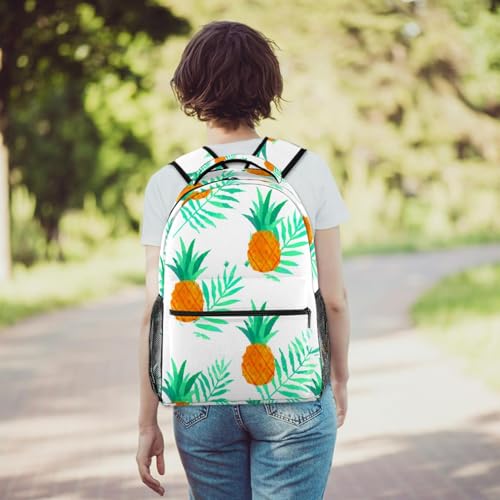 Sac à dos d'école filles garçons ananas blanc multicolore 40cm - 6
