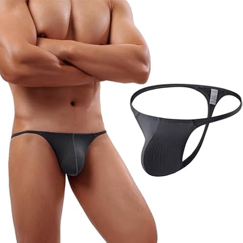 Kinwodon Ice Silk Men's Thong Underwear Cover