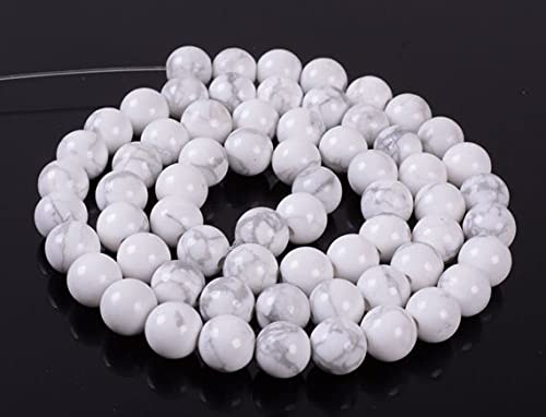 Perles howlite blanche 6mm fil de pierres naturelles pour bracelet de yoga fait main