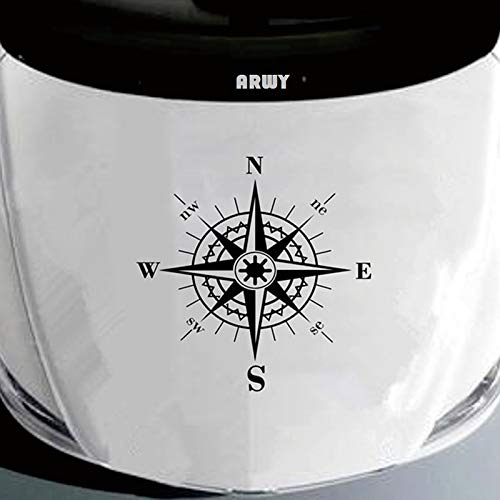 Roonir 1pcs 50x50cm Hood Car Sticker Compass Totem Black Decal Auto Vinyl Bonnet Sticker Universal