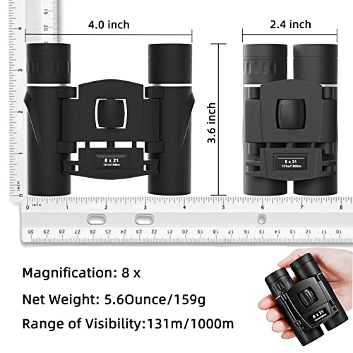 Jdmycycqxf 8X21 Small Pocket Binoculars For Adults Kids,Mini Compact Foldable Binoculars For Bird Watching Opera Concert Theater Cruise Hiking Travel #TOP3