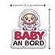 Baby on Board Aufkleber Auto, Baby Astronaut Aufkleber, Baby Auto Aufkleber 16 x 14.5 cm, Wetterfest und UV-Beständig aufkleber auto, Sticker Baby und Auto Baby für sichere Fahrten mit Ihrem Kind
