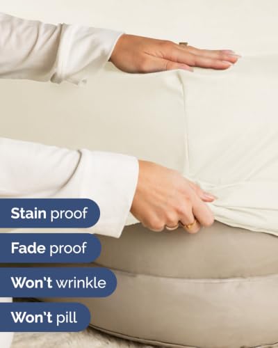 Image of Extra Deep Flex Top Split Head King Fitted Sheet - Hotel Luxury Single Fitted Sheet Only - Easily Fits 18 inch to 24 inch Mattress - Ultra Soft, Wrinkle Free w /Extra Deep Pockets - Off White