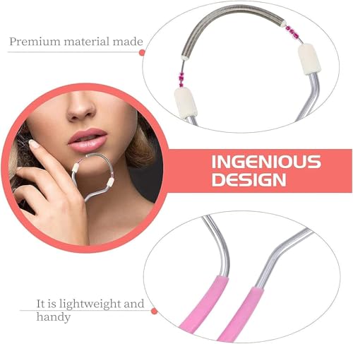 Image of Portable Painless Spring Facial Hair Remover for Women - Threading Tool Epilator for Unwanted Hair on Upper Lip, Chin, Face & Body - Effective Tweezer Stick Plucker