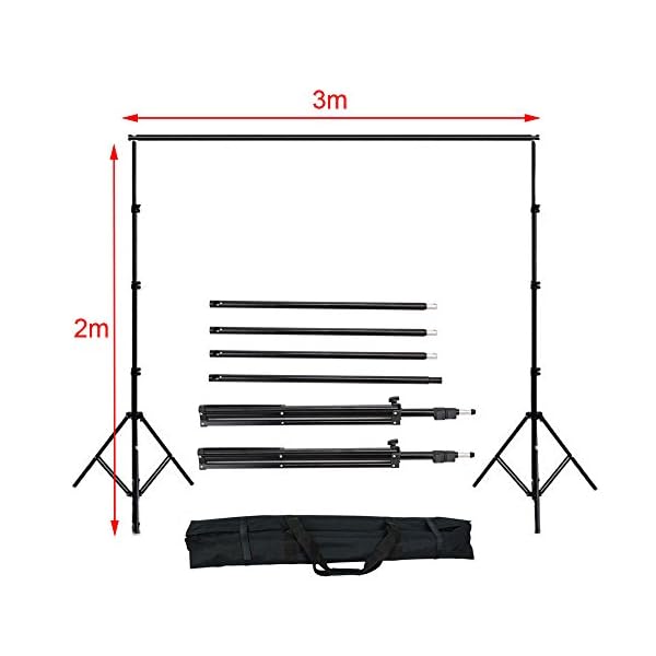 YISITONG Profi 2x135W Studioleuchte studioset Fotostudio Komplettes Set inkl.2 x 3m Hintergrundsystem +1.6X 3m… – Bild 5