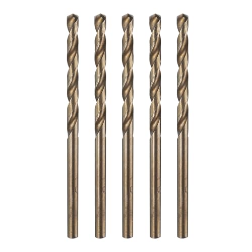 Image of sourcing map 5pcs M35 Cobalt Twist Drill Bit 3mm(1/8") Dia High-Speed Steel Metric Drill Bit with Titanium Coating For Drilling Hard Metals, Stainless Steel, Alloy Steel, Cast Iron