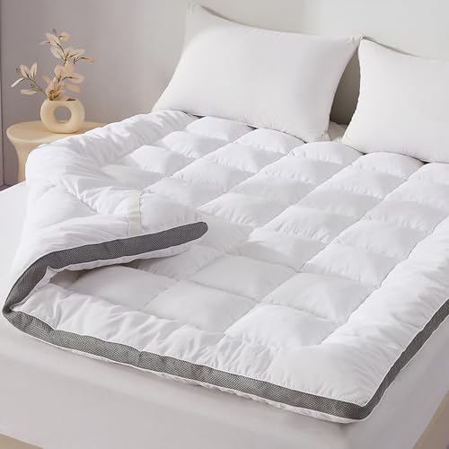 SAPHREAS 3 Inch Memory Foam Mattress Topper Full Size, Extra Soft Pillow Top Mattress Pad with Breathable Air Mesh Sides, Fluffy Shredded Foam Filled, Back Pain Relief