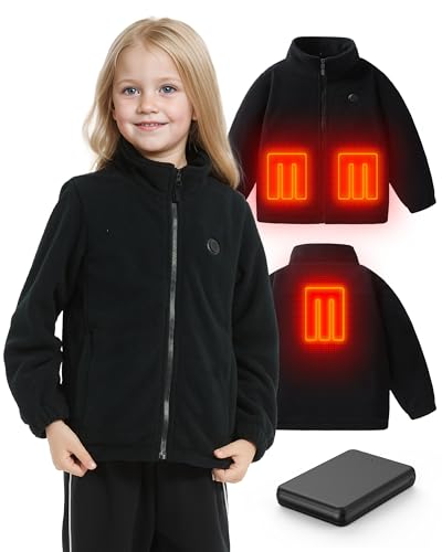 Image of Kids Heated Jacket,Boys Girls Fleece Jacket for Kids, Electric Heating Warming Jacket with 5V Battery Pack.
