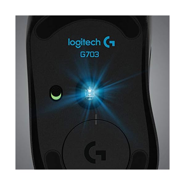 Logitech Ratón inalámbrico para juegos G703 LIGHTSPEED, sensor HERO 25K, 25.600 DPI, RGB, pesos ajustables, 6 botones programables, batería de larga duración, compatible con PowerPlay, PC/Mac, negro - Image 5