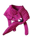 Kids Chunky Soft Knit Scarf- Fox/Plum Red - Girls (4/5-12Y)