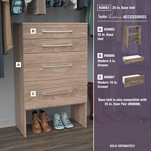 Image of ClosetMaid SuiteSymphony Wood Shelf Unit, 2 Shelves, Adjustable, for Storage, Closet, Clothes, Shoes, Decor, TV, Books, Natural Gray