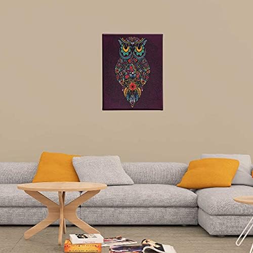 Homemania Owl Animal Picture for Living Room Bedroom Multi-Coloured Polyester Wood 45 x 3 x 70 cm HM20KNV45x70-59