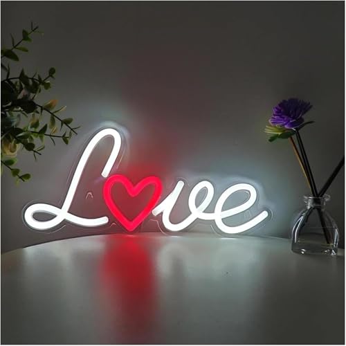 Lampe murale LED néon Love de 29,5cm avec variateur d'intensité
