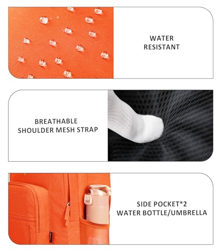 Image of abshoo Classical Basic Womens Travel Backpack For College Men Water Resistant Bookbag (Tangerine)