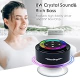 XLEADER, SoundAngel Mate Pro głośnik prysznicowy (ulepszony) certyfikowany wodoodporny głośnik Bluetooth IPX7, Big Pro Sound i głęboki bas, ze światłami RGB, przyssawką, silikonową smyczą, czas