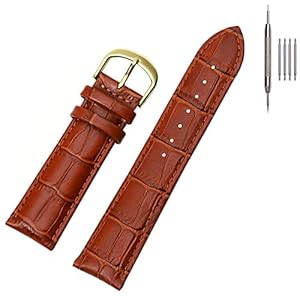 EACHE Croco Design Leather Watch Bands, Classical Leather Watch Straps For Women&Mens Waterproof 12mm 14mm 16mm 18mm 19mm 20mm 22mm