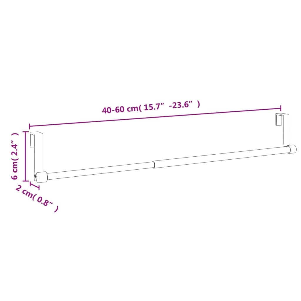 Lot de 2 tringles à rideaux télescopiques en aluminium avec crochets pour décoration de fenêtre, brise-vue, protection solaire pour salon, salle de bain, cuisine - Blanc et argenté - Réglable