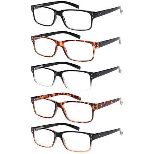 Kerecsen Reading Glasses 5 Pairs Quality Readers Spring Hinge Glasses